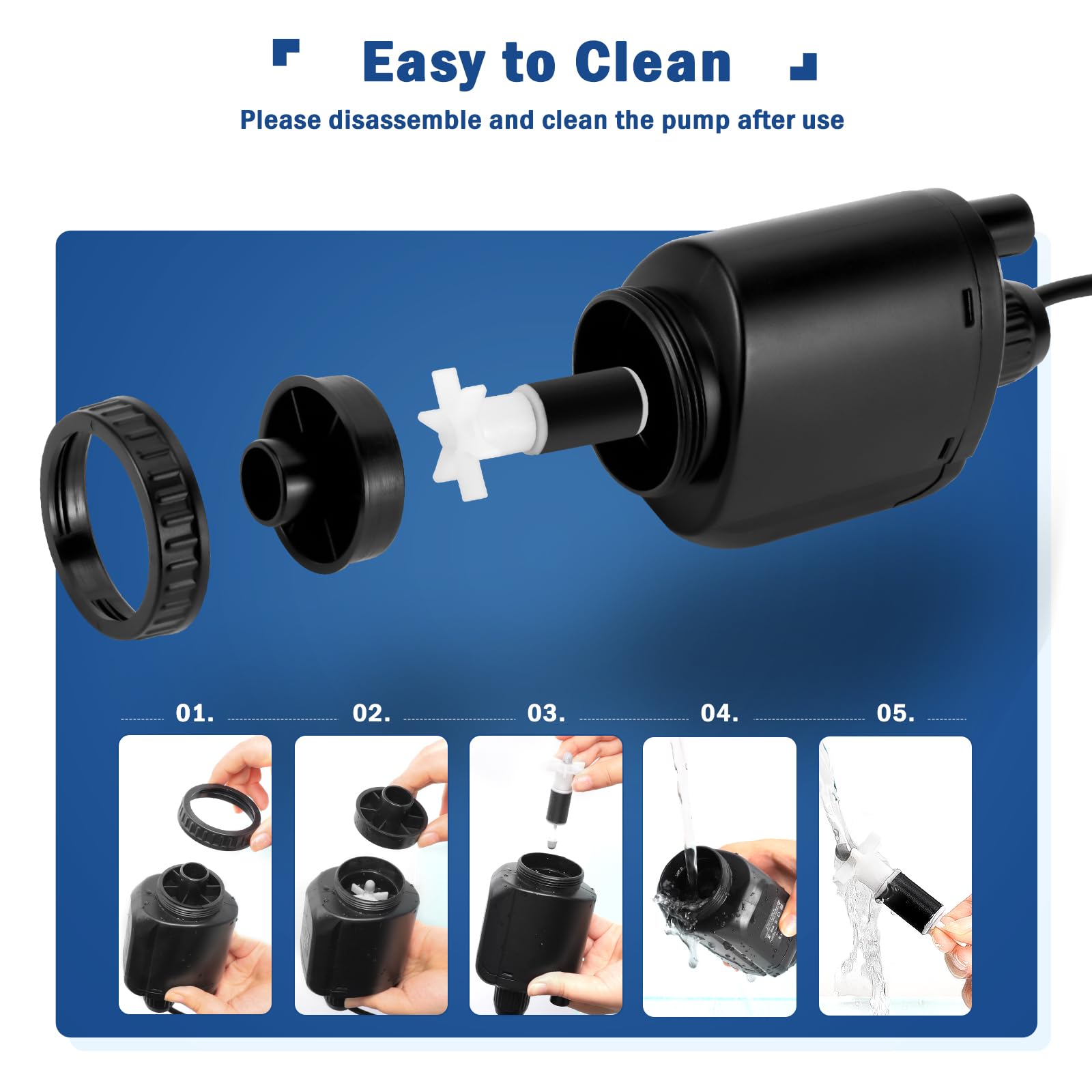 Foto 6 pulgar | Limpiador De Grava Para Acuarios Aqqa 6 En 1 Eléctrico, 20 W, 320 L/h, 110 V - Venta Internacional.