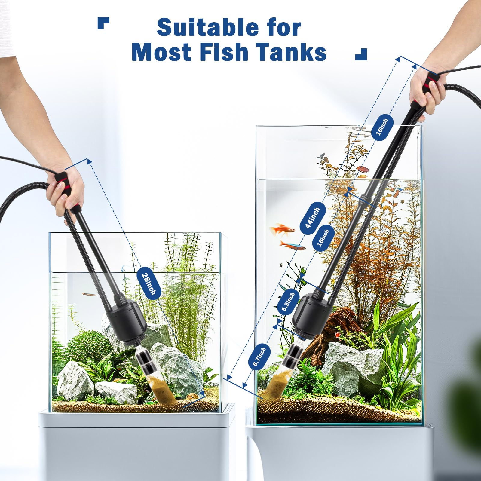 Foto 7 pulgar | Limpiador De Grava Para Acuarios Aqqa 6 En 1 Eléctrico, 20 W, 320 L/h, 110 V - Venta Internacional.