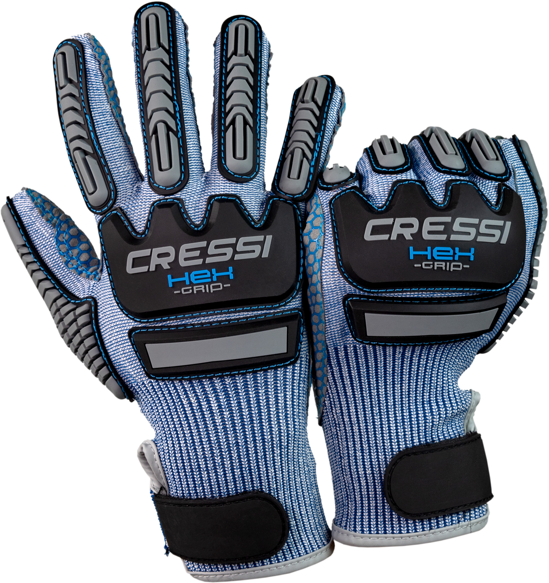 Foto 3 pulgar | Guantes Cressi Hex Grip Anticorte Para Buceo Y Pesca Submarina Azul