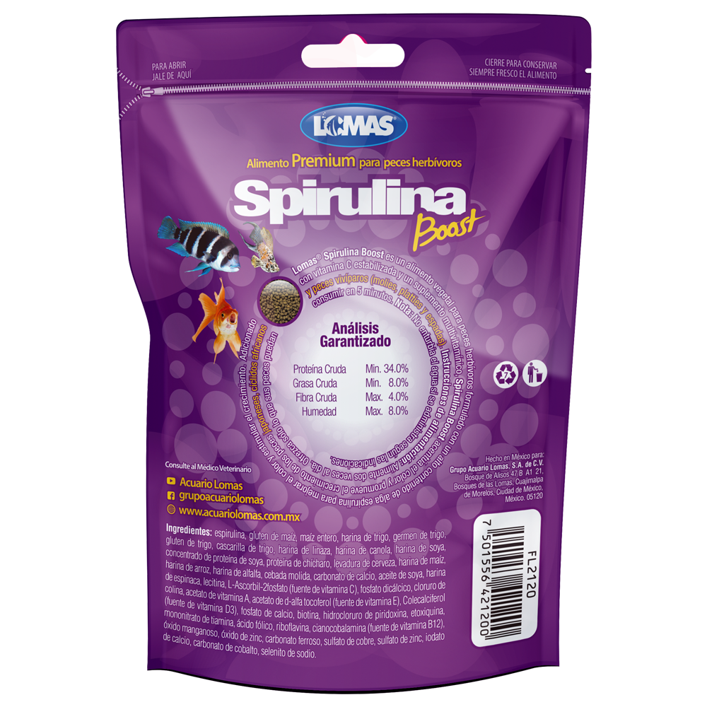 Foto 3 pulgar | Alimento para Peces Herbívoros Lomas FL2120 con Spirulina