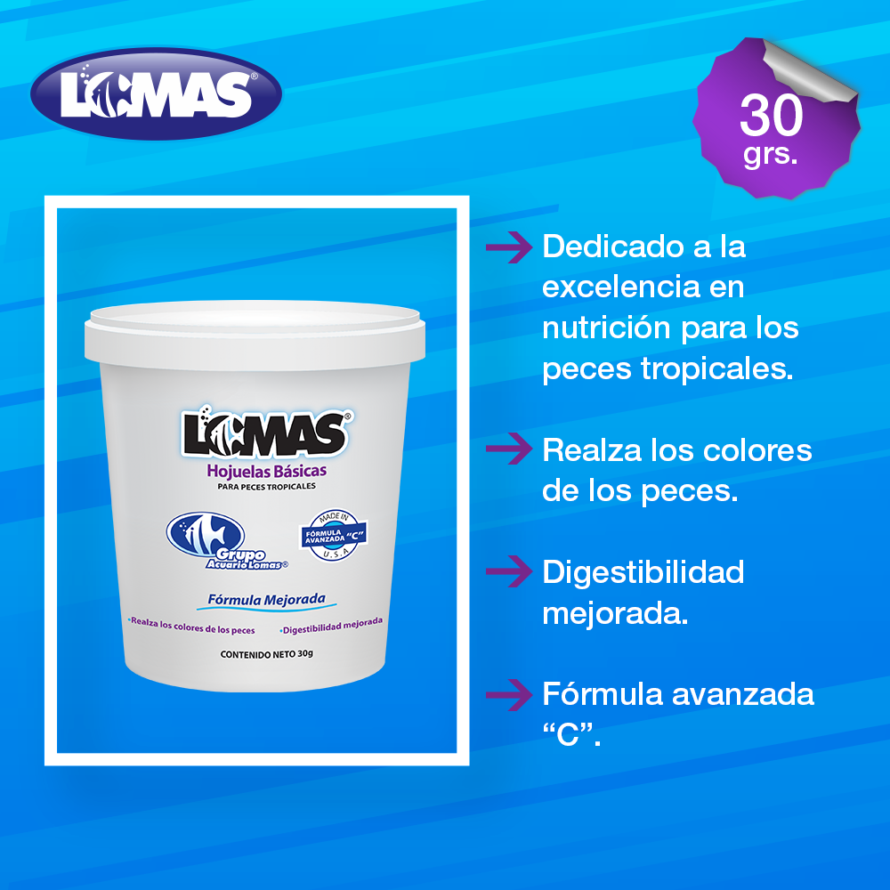Foto 3 pulgar | Hojuelas Lomas Alimento para Peces Tropicales con 30 Gramos