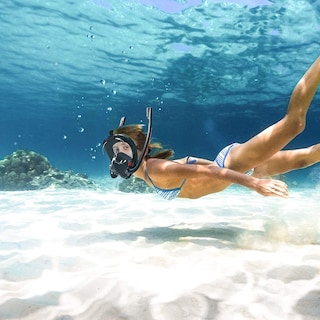 Foto 7 | Máscara Snorkel de Buceo de Cara Completa Doble Tubo Sangkee H100015 color Negro