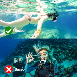 Foto 5 | Máscara Tubo Snorkel Cara Completa con Soporte en la Cámara Generac H100014-s/m color Negro