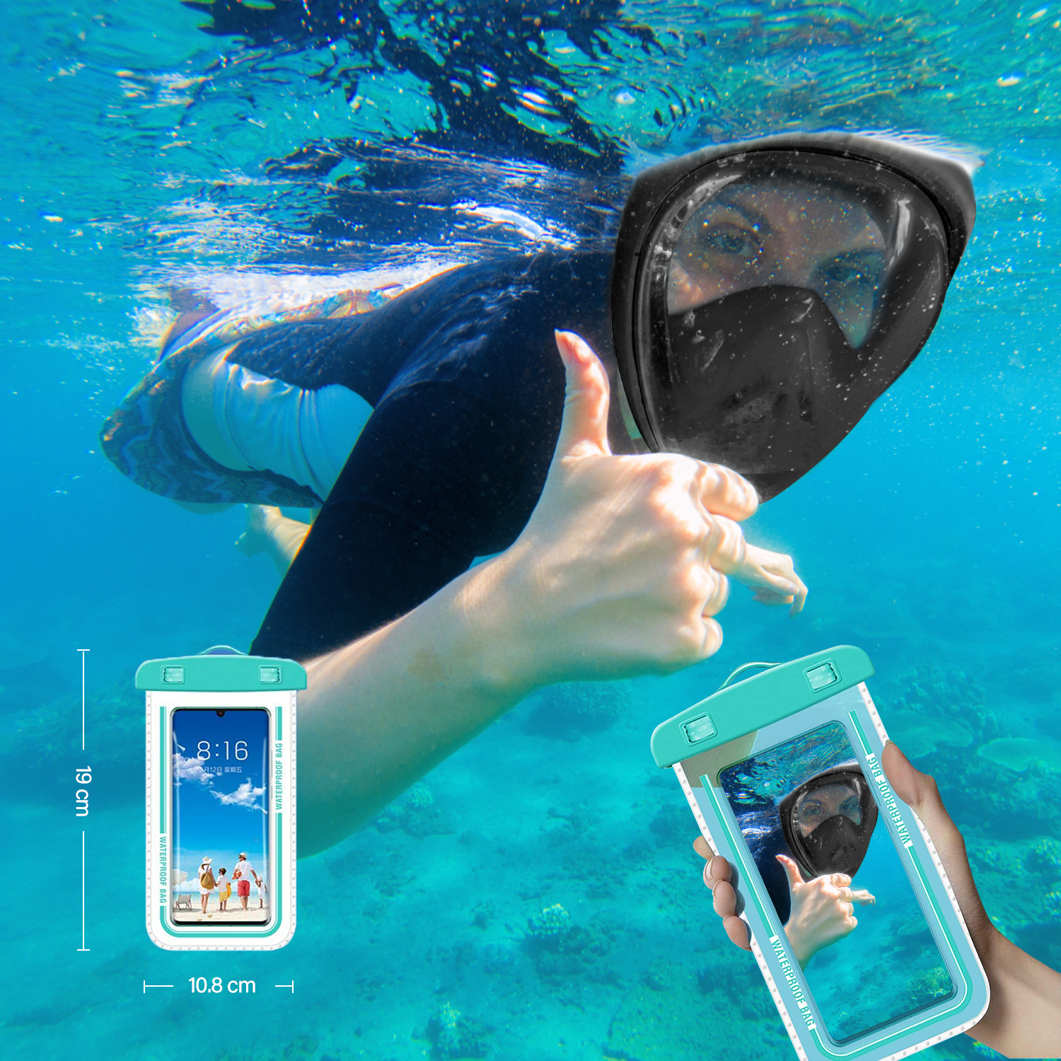 Foto 7 pulgar | Máscara Tubo Snorkel Cara Completa con Soporte en la Cámara Generac H100014-s/m color Negro