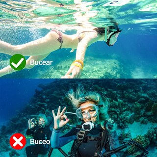 Foto 5 | Máscara de Buceo Generac Paquetes de Esnórquel, Mascarilla Pleno con Bolsa Impermeable, Color Verde Vista De 180° T