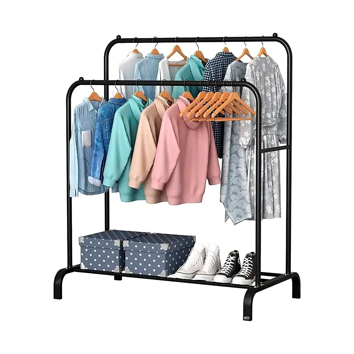 Foto 3 | Perchero Elegante Organizador De Ropa Closet Doble Armario Eo Safe Imports Esi-19464 Negro