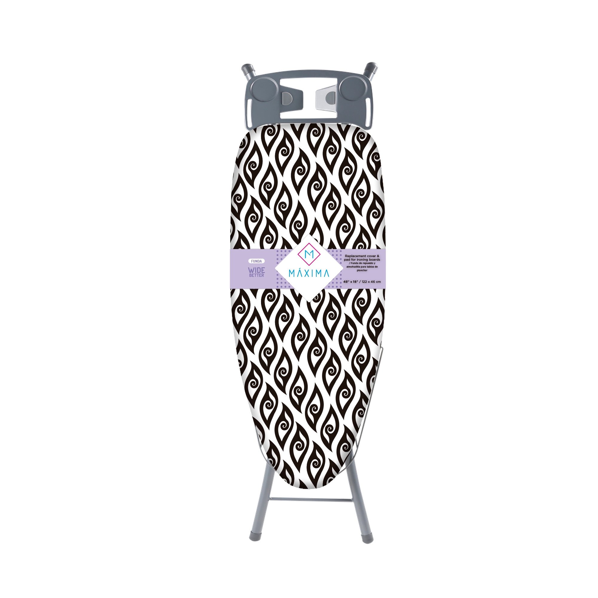 Funda Repuesto para Burro de Planchar Wide Better 122cm X 46cm 100% Algodon + Teflon Maxima Hogar $439