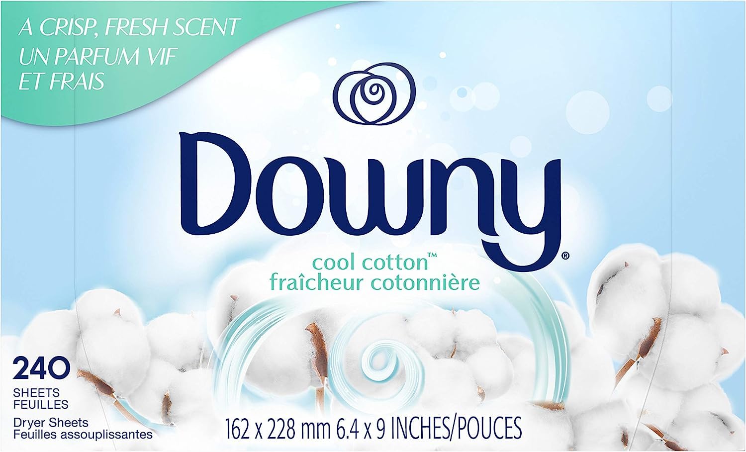 Suavizante De Ropa De Algodón Downy Cool Dryer Sheets, 240 Unidades - Venta Internacional.