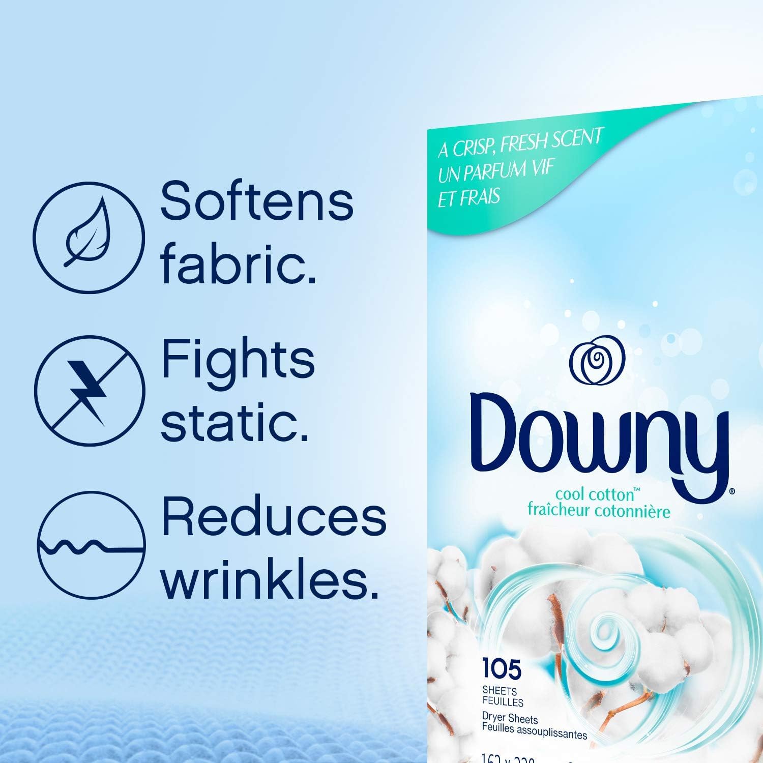 Foto 4 pulgar | Suavizante De Ropa De Algodón Downy Cool Dryer Sheets, 240 Unidades - Venta Internacional.