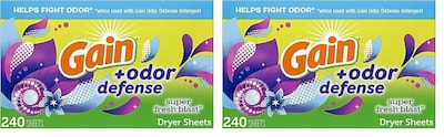 Foto 1 | Sábanas Para Secadora Gain + Odor Defense Super Fresh Blast, 240 Unidades - Venta Internacional.