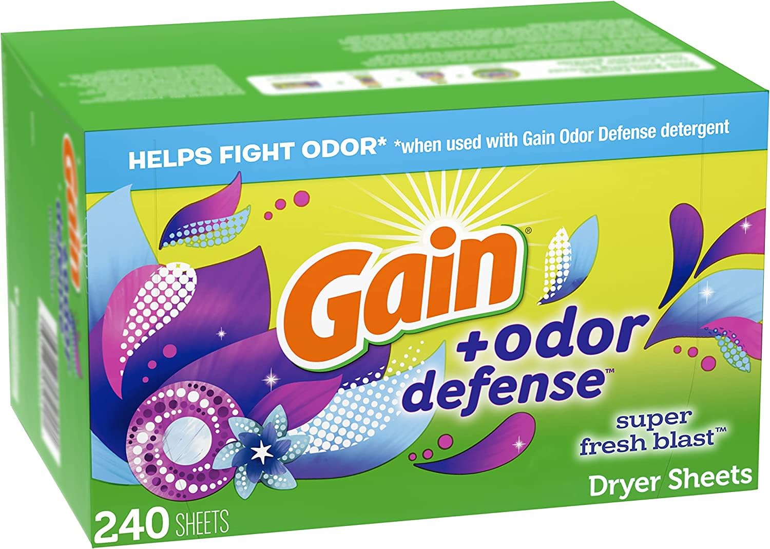 Foto 3 pulgar | Sábanas Para Secadora Gain + Odor Defense Super Fresh Blast, 240 Unidades - Venta Internacional.