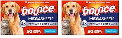 Foto 1 | Sábanas Secadoras Bounce Para Pelo Y Pelusa Para Mascotas Mega, 50 Unidades, X2 - Venta Internacional.