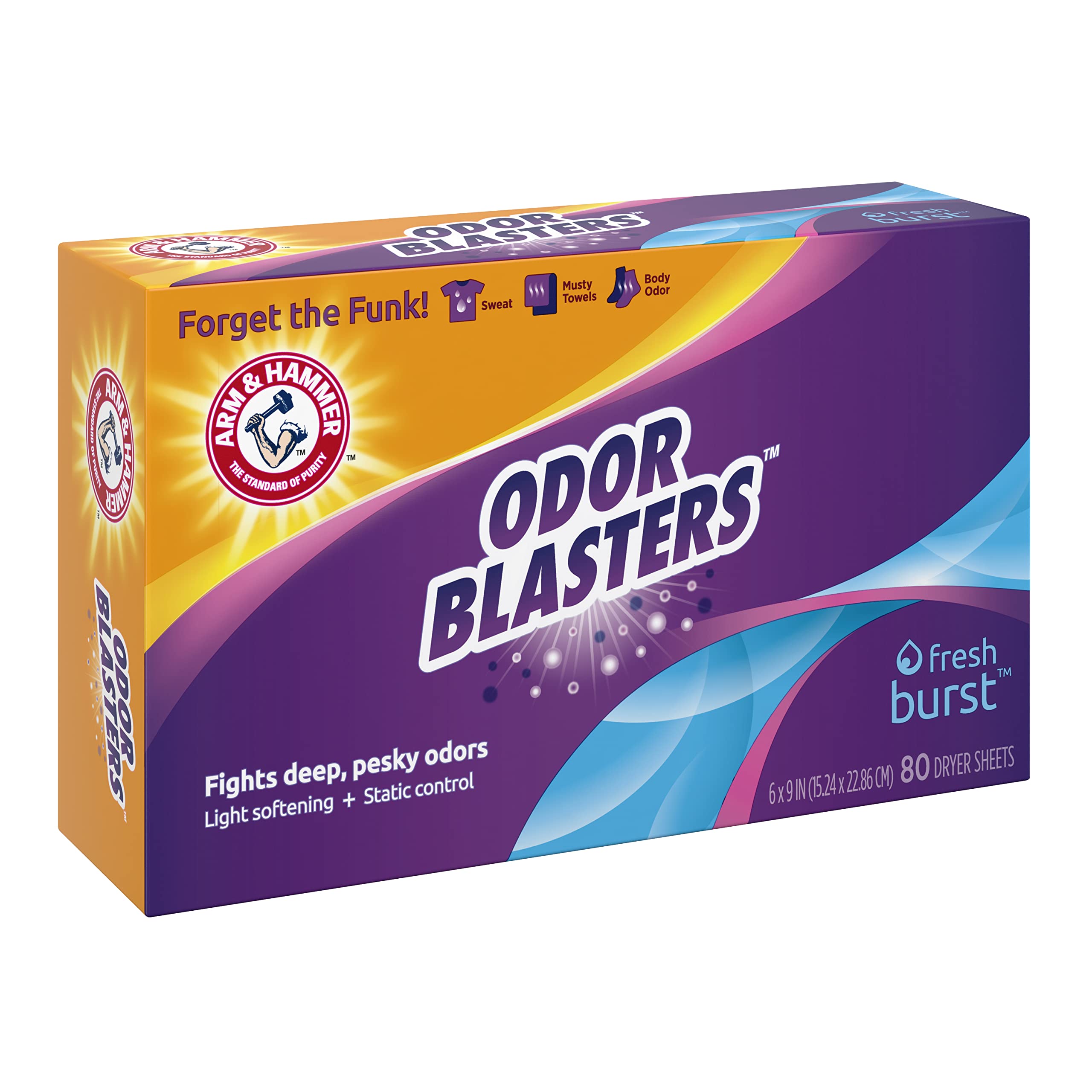 Foto 3 pulgar | Toalla Para Secadora Arm & Hammer Odor Blaster Fresh Burst, 80 Unidades, 2 Unidades - Venta Internacional.