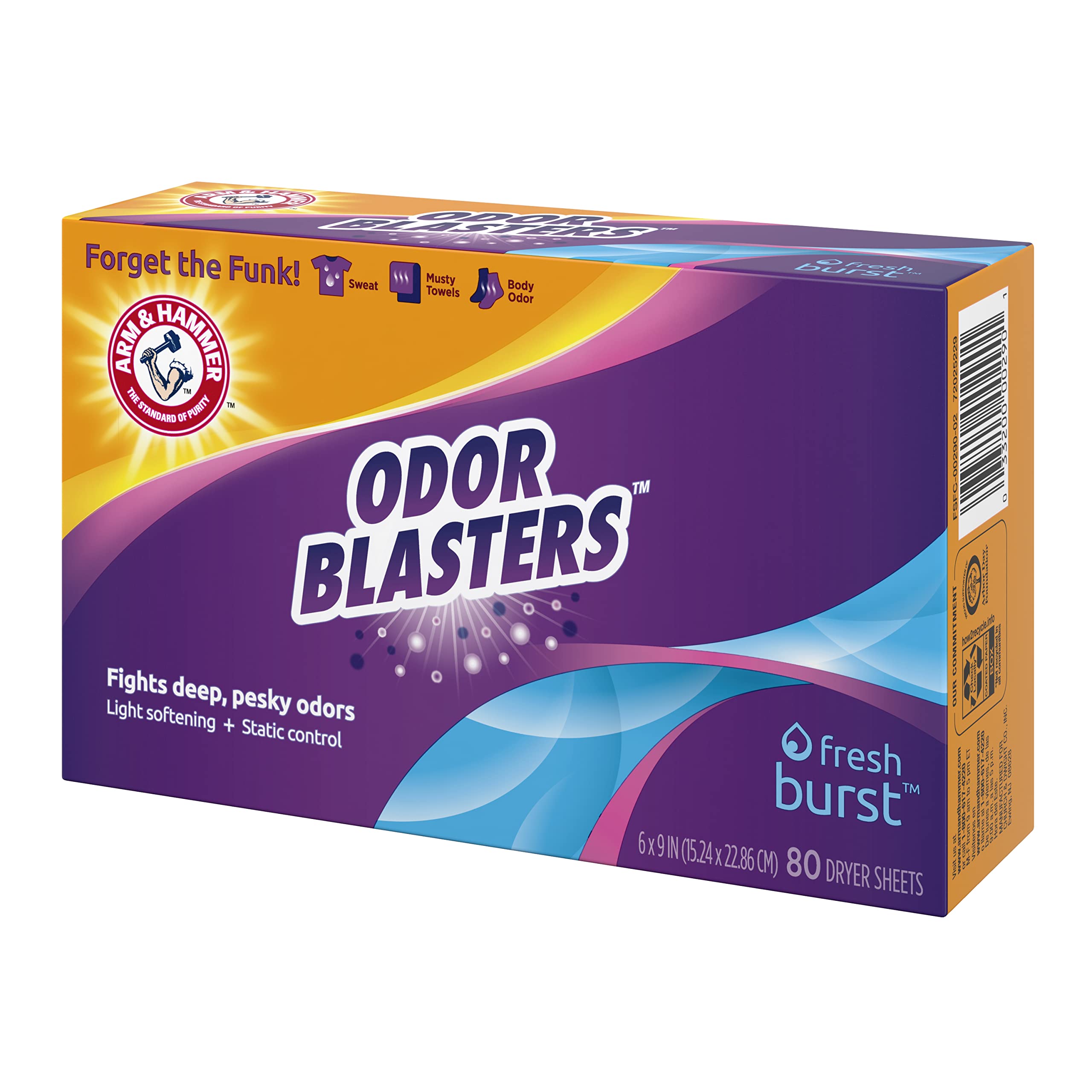 Foto 4 pulgar | Toalla Para Secadora Arm & Hammer Odor Blaster Fresh Burst, 80 Unidades, 2 Unidades - Venta Internacional.