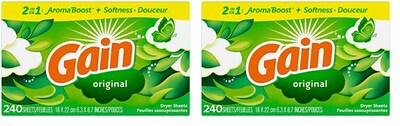 Foto 1 | Sábanas Para Secadora Gain Original Scent, 240 Unidades (paquete De 2) - Venta Internacional.
