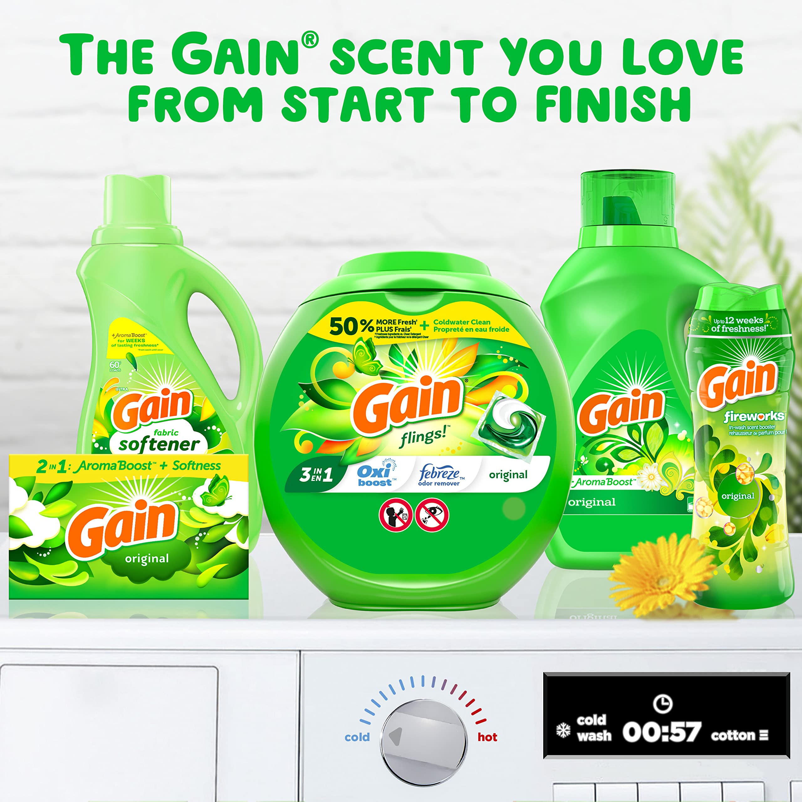 Foto 6 | Sábanas Para Secadora Gain Original Scent, 240 Unidades (paquete De 2) - Venta Internacional.