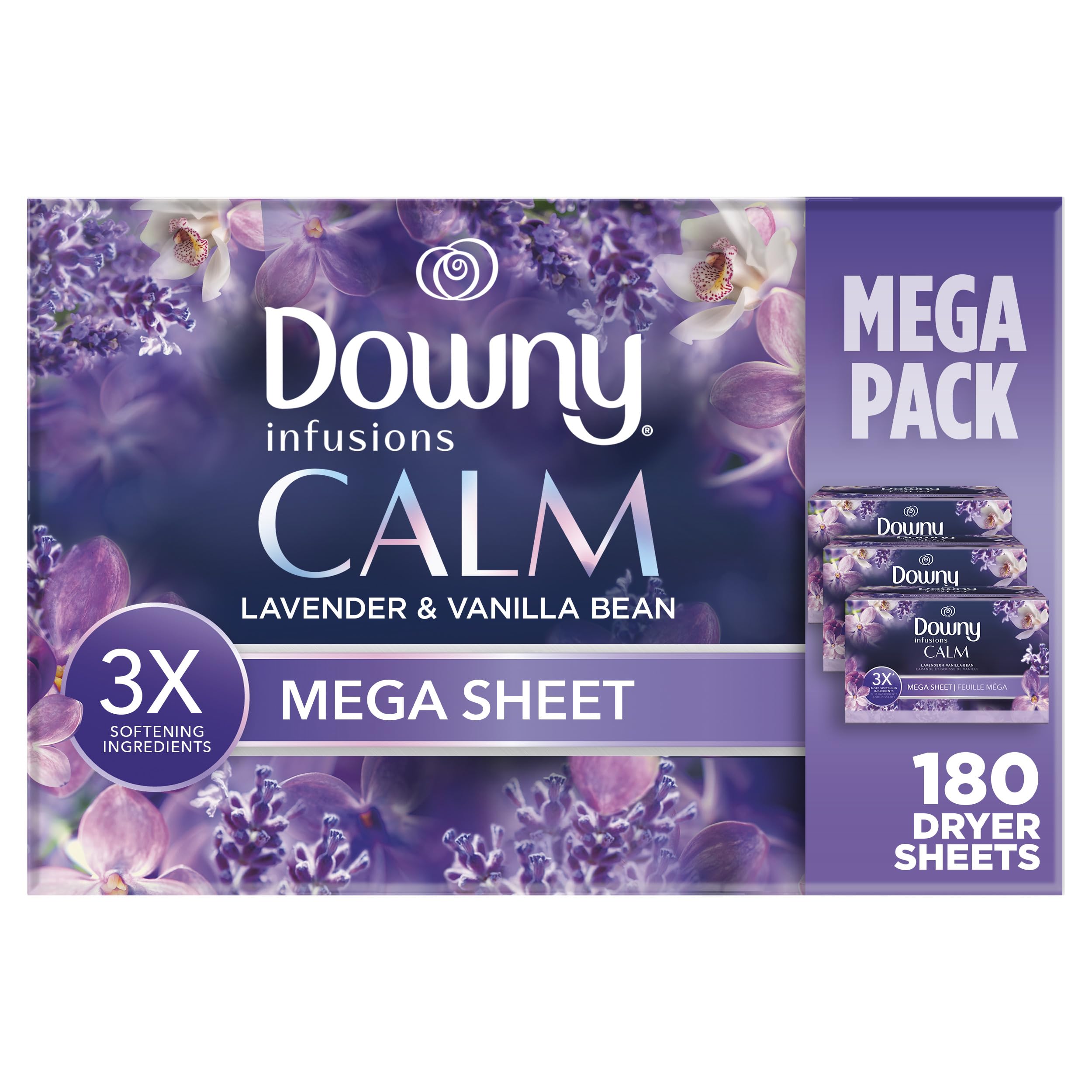 Foto 2 pulgar | Toallas para Secar Downy Infusions Mega Calm Lavanda y Vainilla 180 Unidades- Venta Internacional