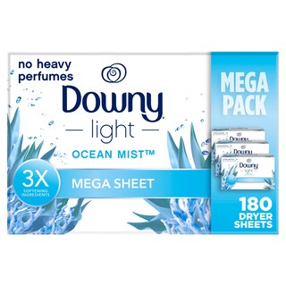 Foto 1 | Sábanas Para Secadora Downy Light Mega Ocean Mist 180 Hojas - Venta Internacional.