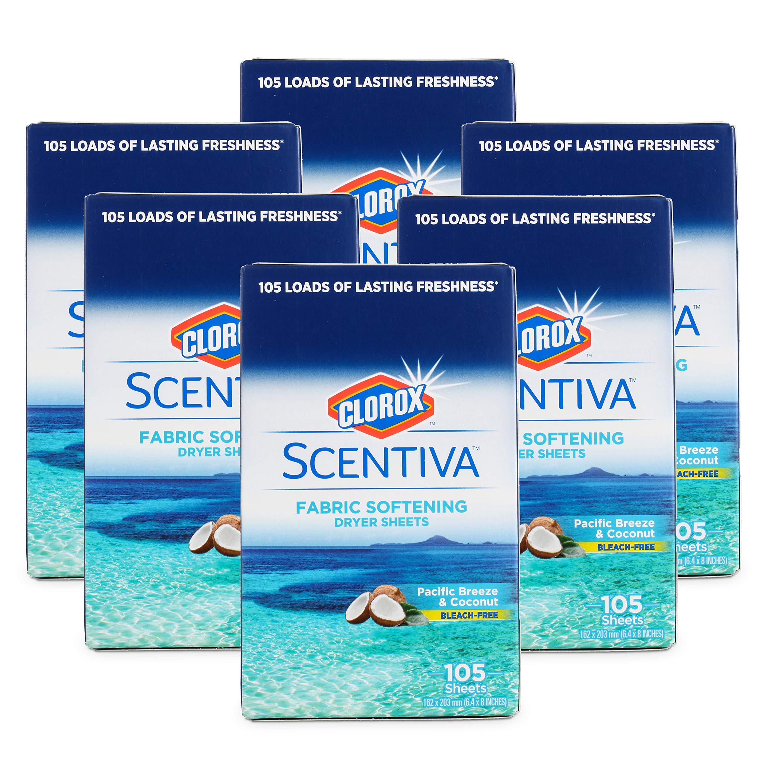Sábanas Para Secadora Clorox Scentiva, Suavizantes De Tela, 105 Hojas, Paquete De 6 - Venta Internacional.