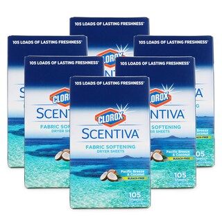 Foto 1 | Sábanas Para Secadora Clorox Scentiva, Suavizantes De Tela, 105 Hojas, Paquete De 6 - Venta Internacional.