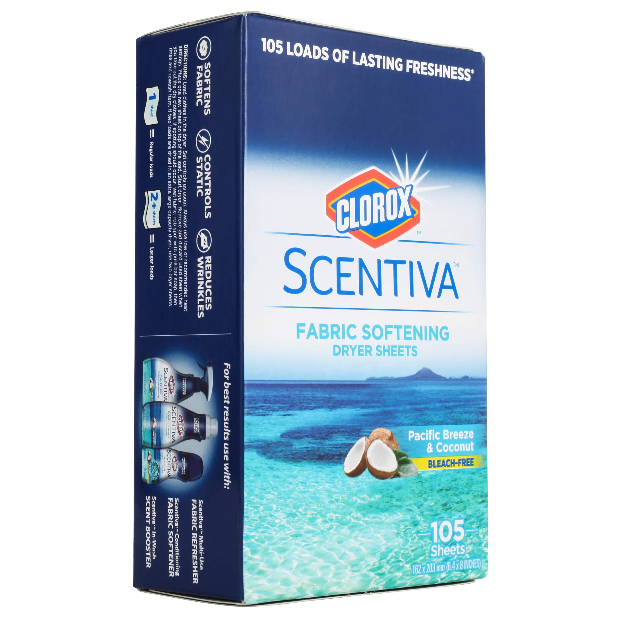 Foto 3 pulgar | Sábanas Para Secadora Clorox Scentiva, Suavizantes De Tela, 105 Hojas, Paquete De 6 - Venta Internacional.