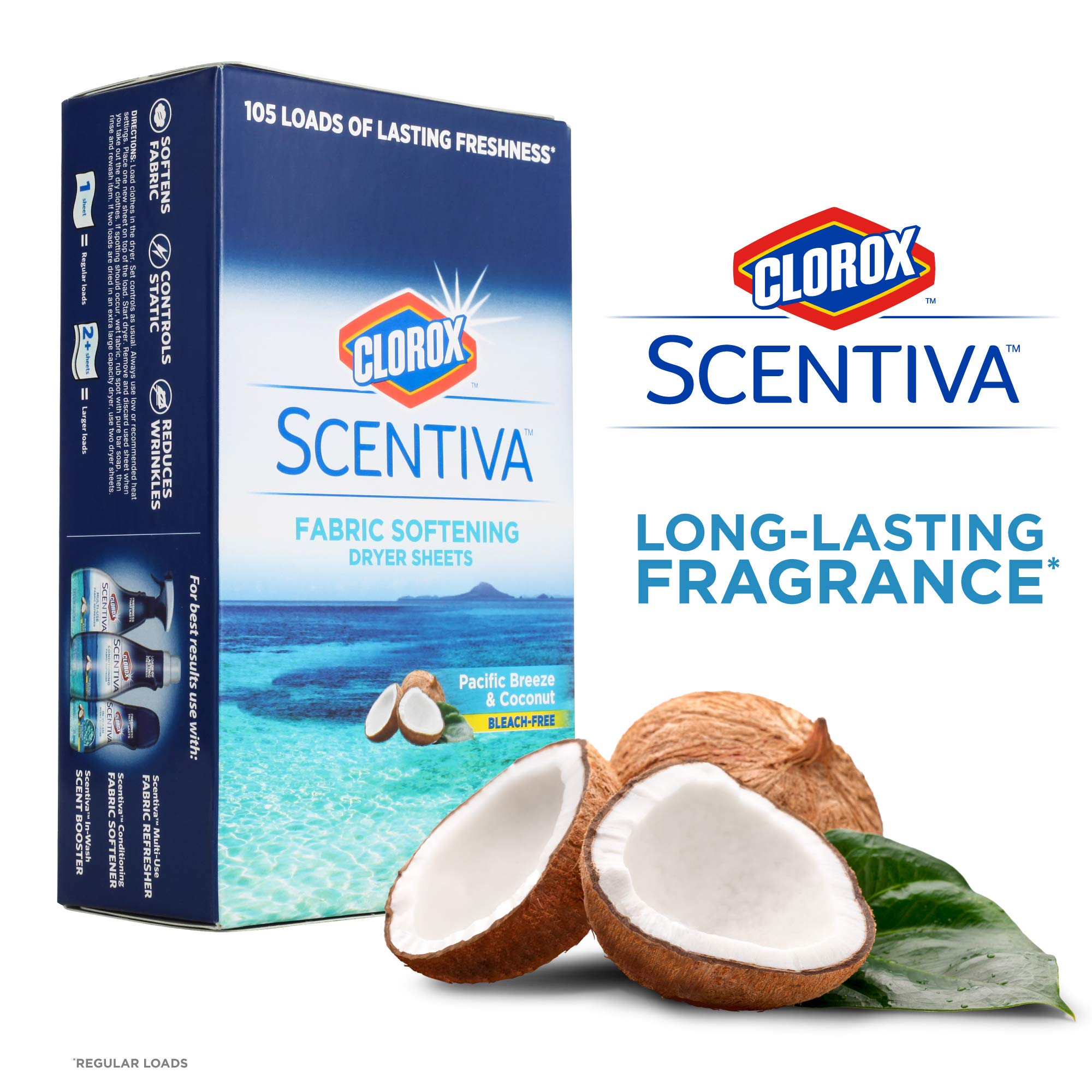 Foto 4 pulgar | Sábanas Para Secadora Clorox Scentiva, Suavizantes De Tela, 105 Hojas, Paquete De 6 - Venta Internacional.