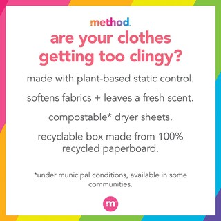 Foto 5 | Dryer Sheets Method, Compostables, Con Aroma A Jengibre Y Mango, 480 Hojas - Venta Internacional.