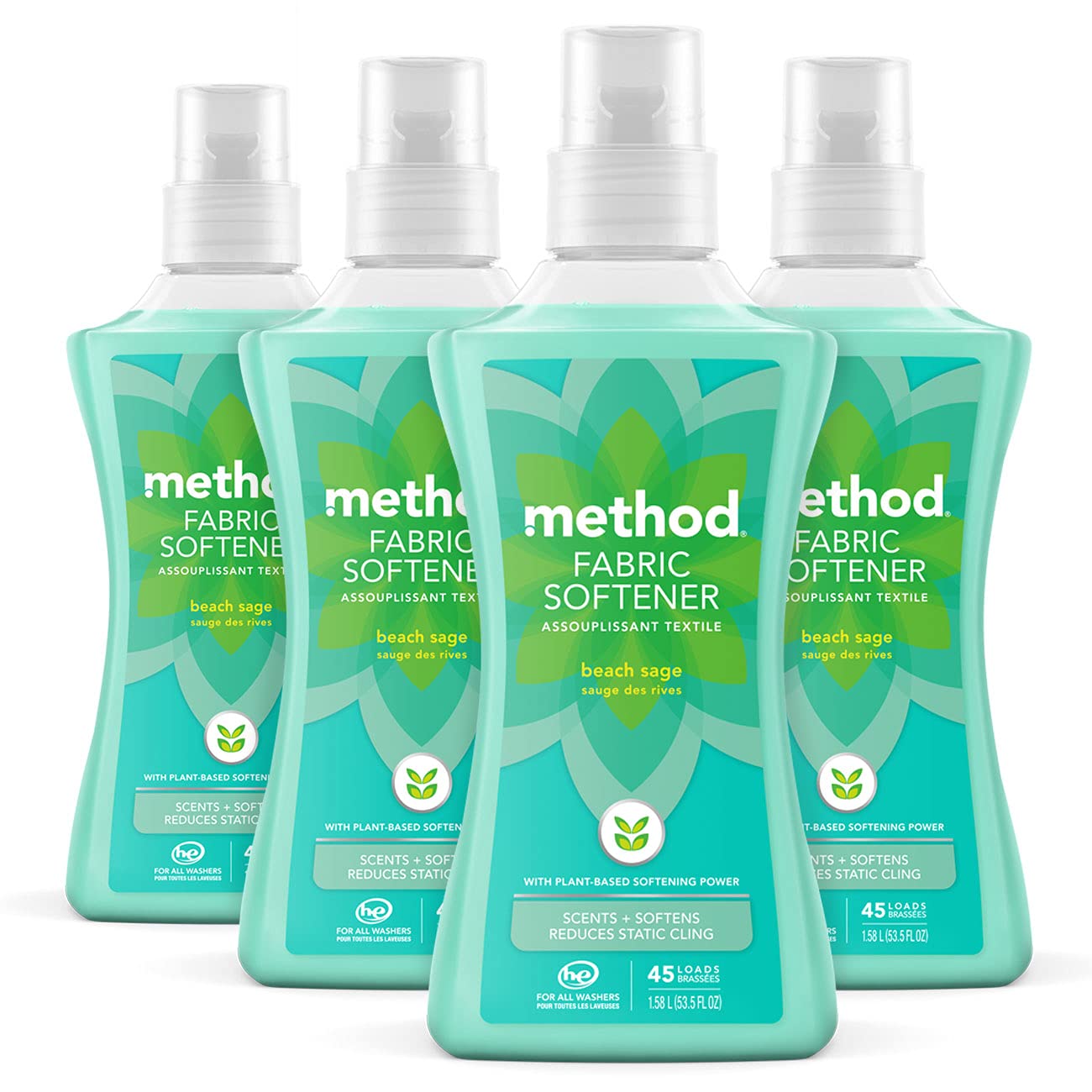 Foto 1 | Suavizante De Telas Method Beach Sage, 1,58 L, 45 Cargas, Paquete De 4 - Venta Internacional.