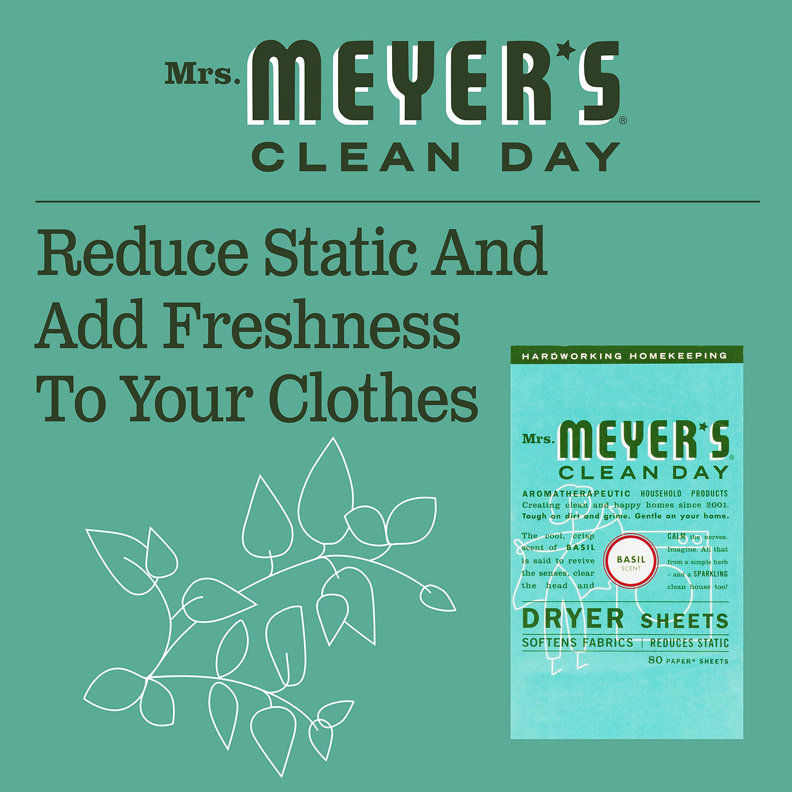 Foto 2 | Sábanas Para Secadora Mrs. Meyer's Clean Day Suavizan La Tela  80 Unidades - Venta Internacional.