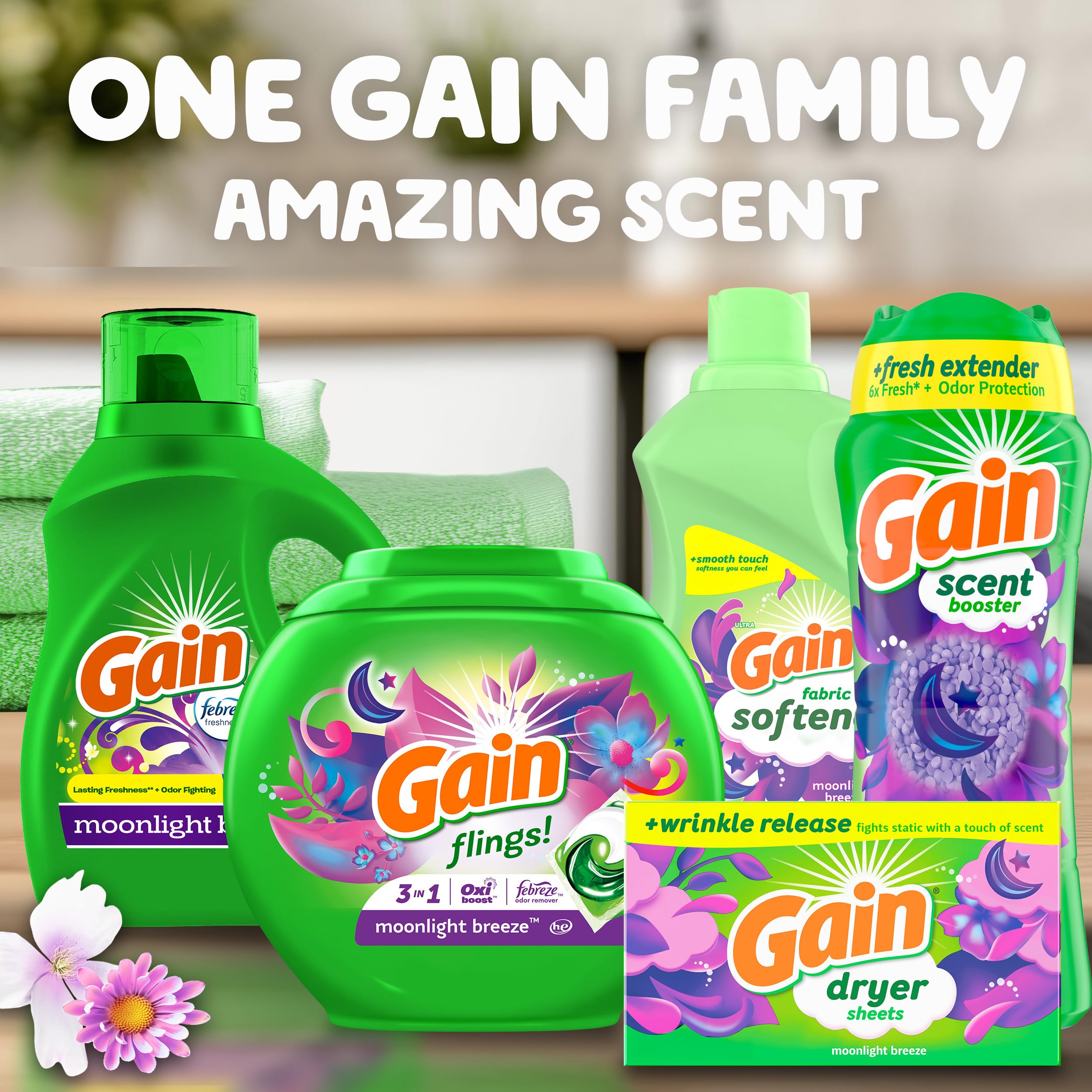Foto 8 pulgar | Suavizante De Telas Gain Moonlight Breeze  1 Litro (paquete De 4) - Venta Internacional.
