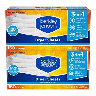 Foto 1 | Toallas Para Secadora Berkley & Jensen Soft And Fresh 320 Unidades - Venta Internacional.