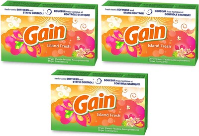 Foto 1 | Sábanas Para Secadora Gain Island Fresh Scent 34 Láminas Por Caja Paquete De 3 - Venta Internacional.