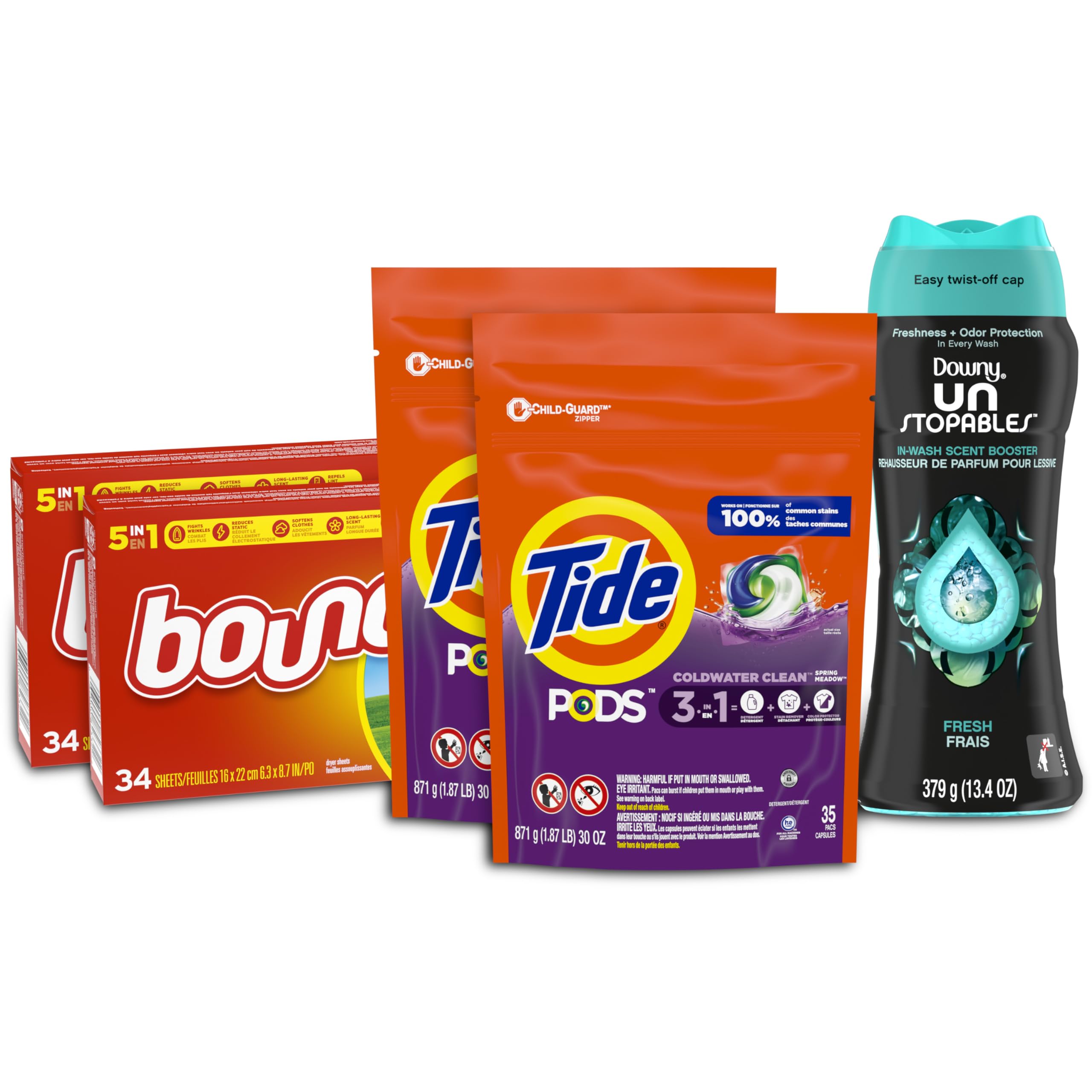 Foto 2 pulgar | Paquete De Detergente Para Ropa Tide Pods Downy Unstopable Bounce - Venta Internacional.