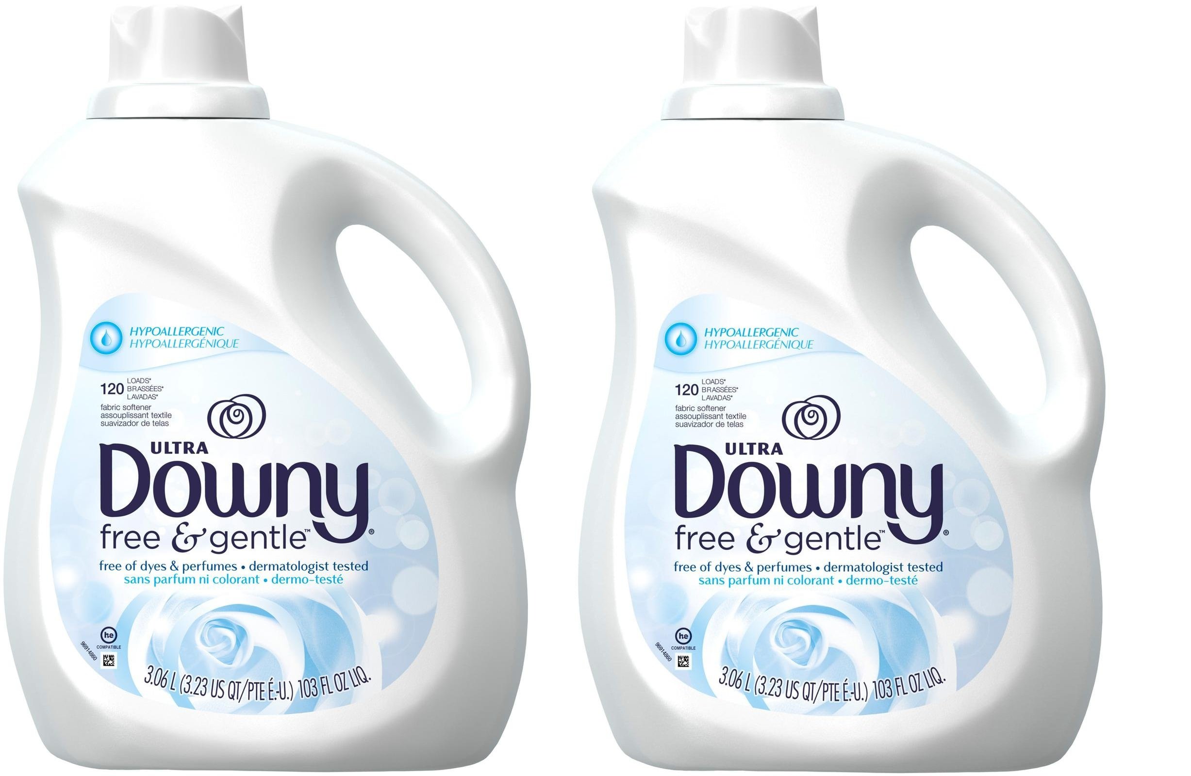 Foto 2 pulgar | Acondicionador De Telas Downy Free & Gentle  3 05 L  Paquete De 2 - Venta Internacional.