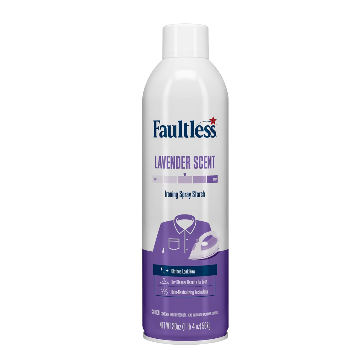 Almidón En Aerosol Faultless Acabado Firme Lavanda 20oz 1pz