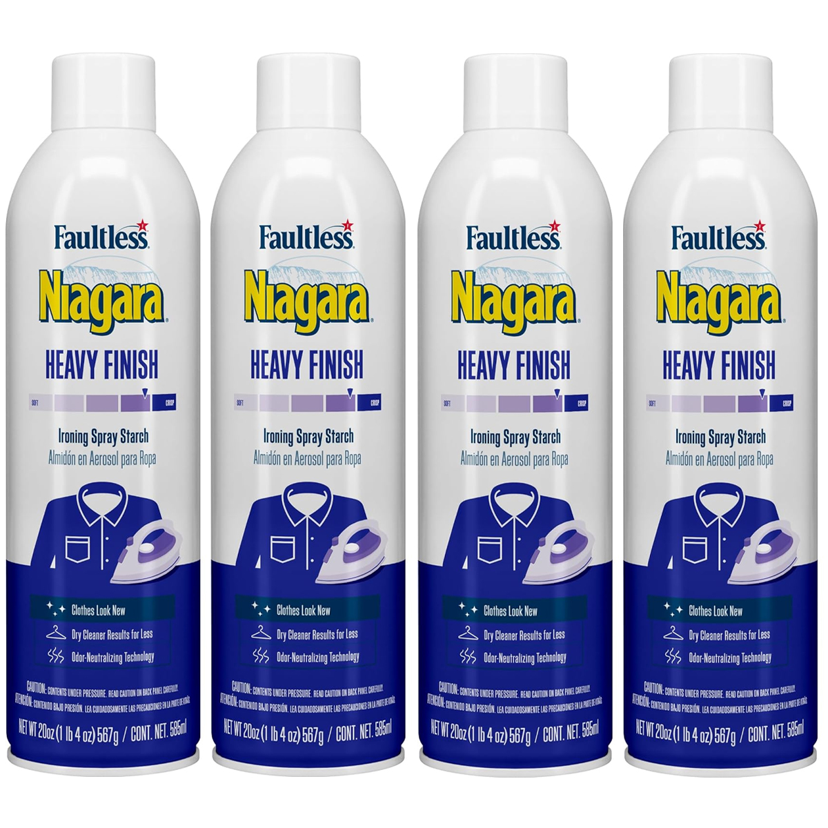 Foto 2 pulgar | Almidón En Aerosol Faultless Niagara Heavy 20oz 4pz