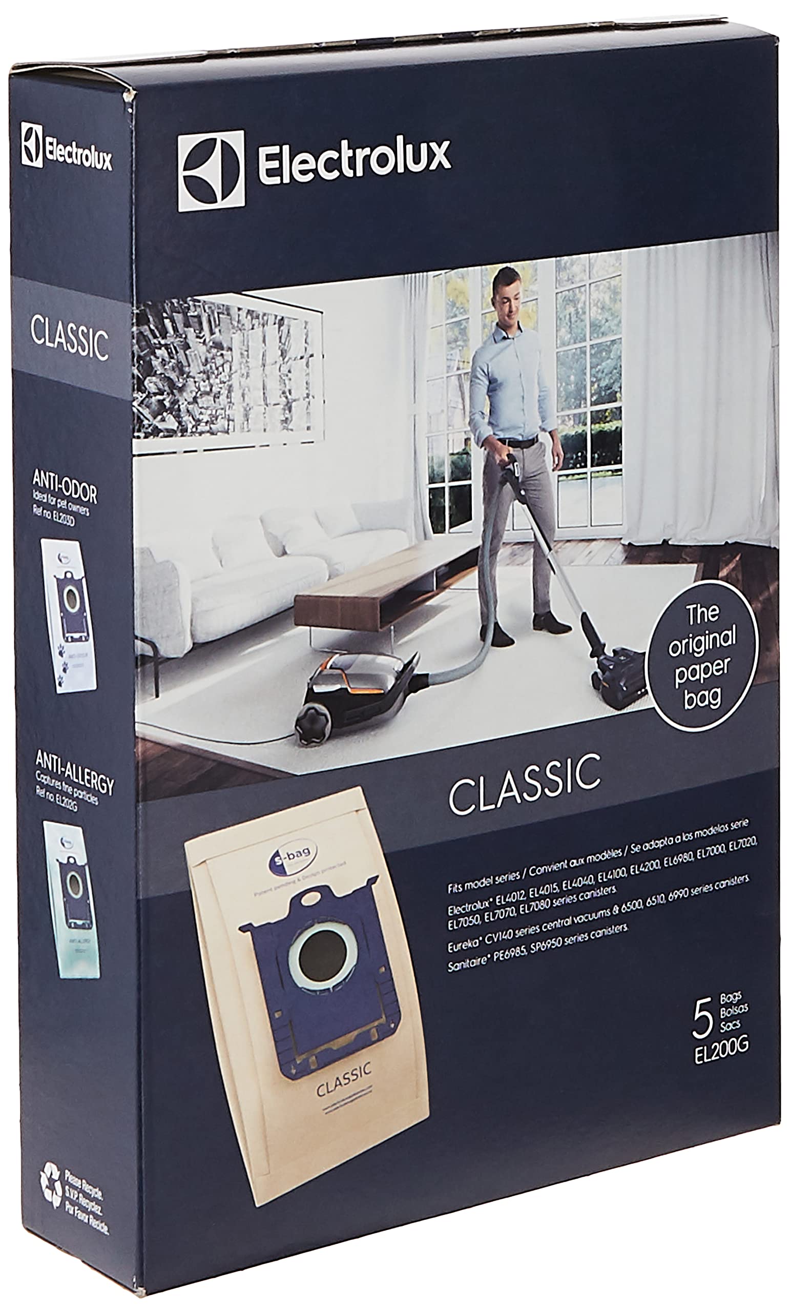 Bolsa Para Aspiradora Electrolux El200g S Classic Paper, 5 Bolsas - Venta Internacional.