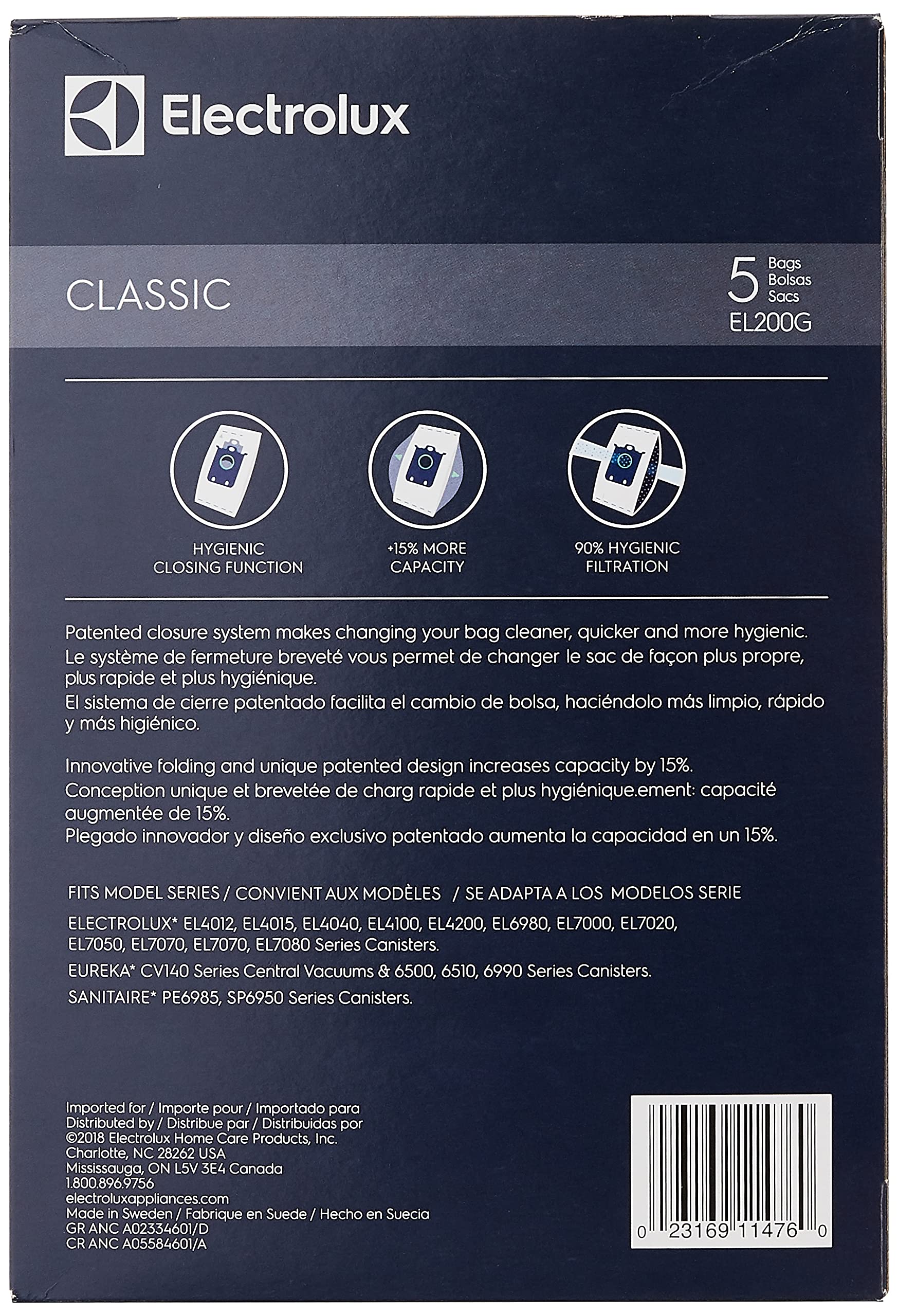 Foto 4 pulgar | Bolsa Para Aspiradora Electrolux El200g S Classic Paper, 5 Bolsas - Venta Internacional.