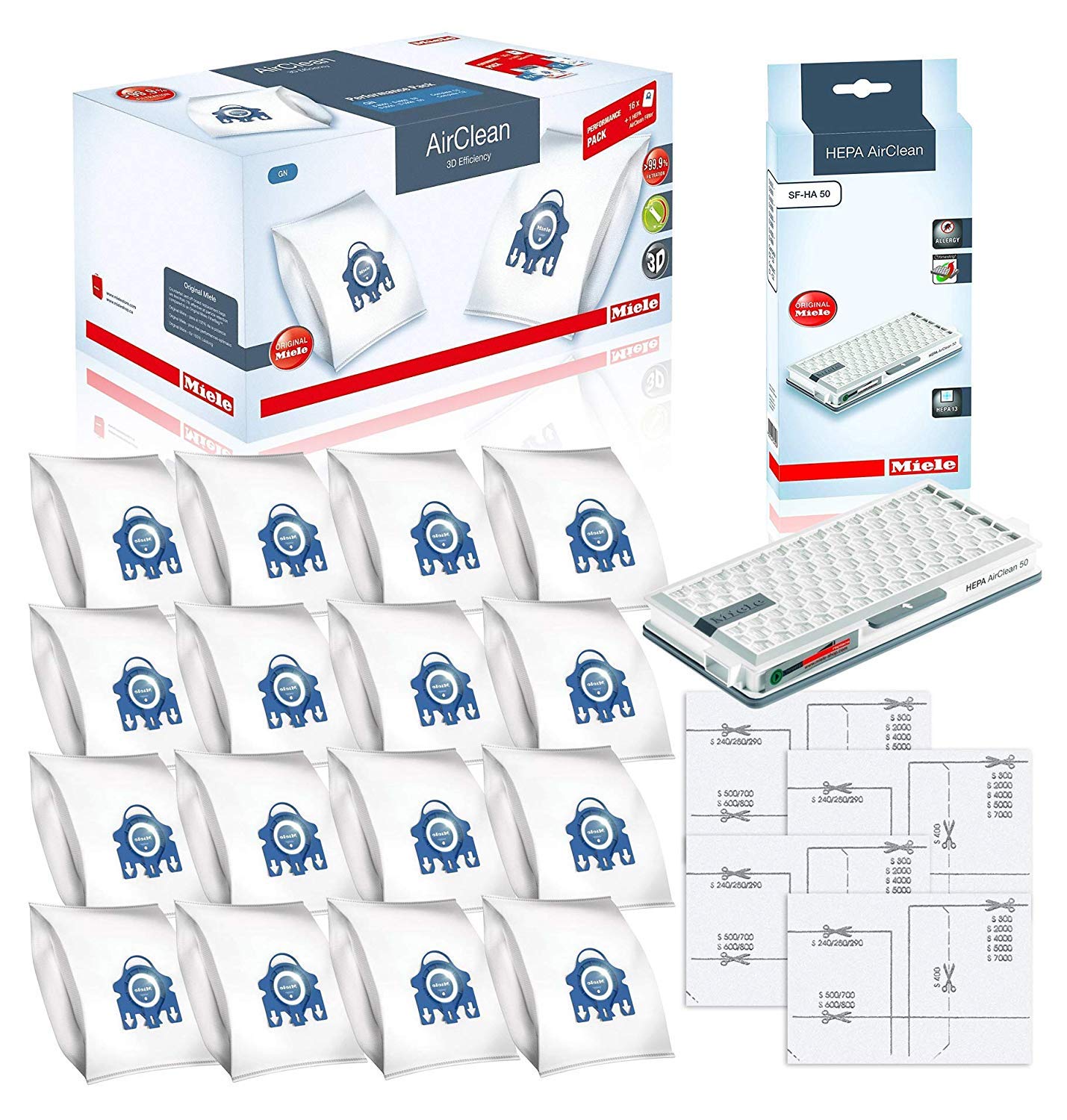 Paquete Performance Pack Miele Gn Airclean Filterbags + Filtro Hepa - Venta Internacional.