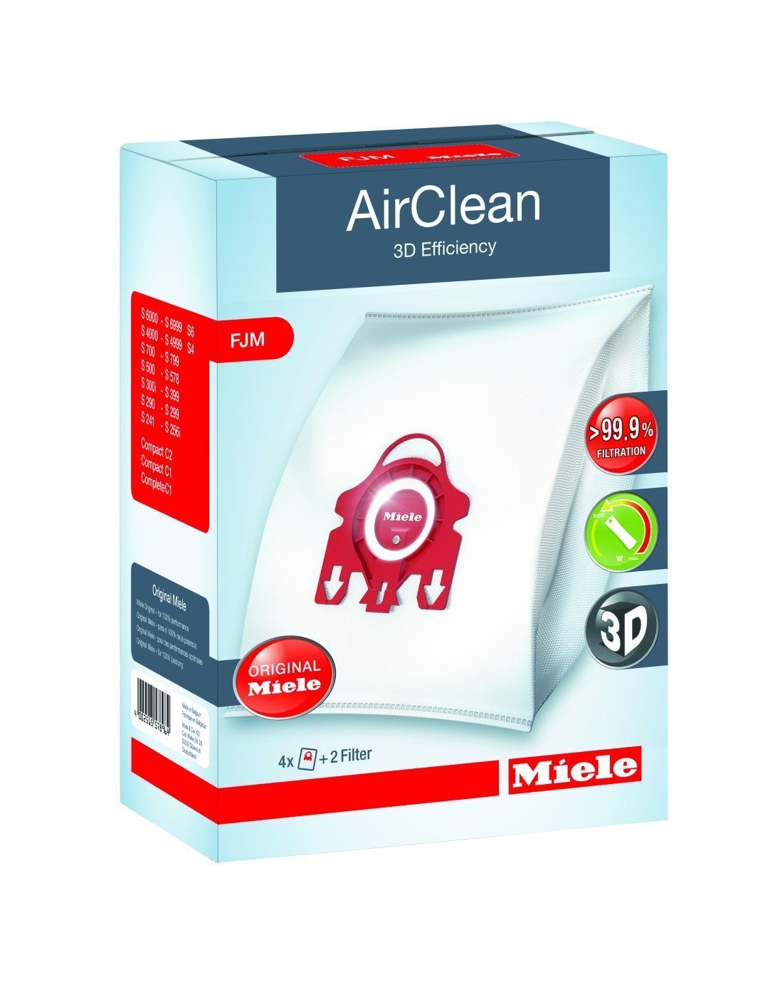 Foto 1 | Bolsa Miele Airclean 3d Efficiency Type Fjm 4 Bolsas 2 Filtros - Venta Internacional