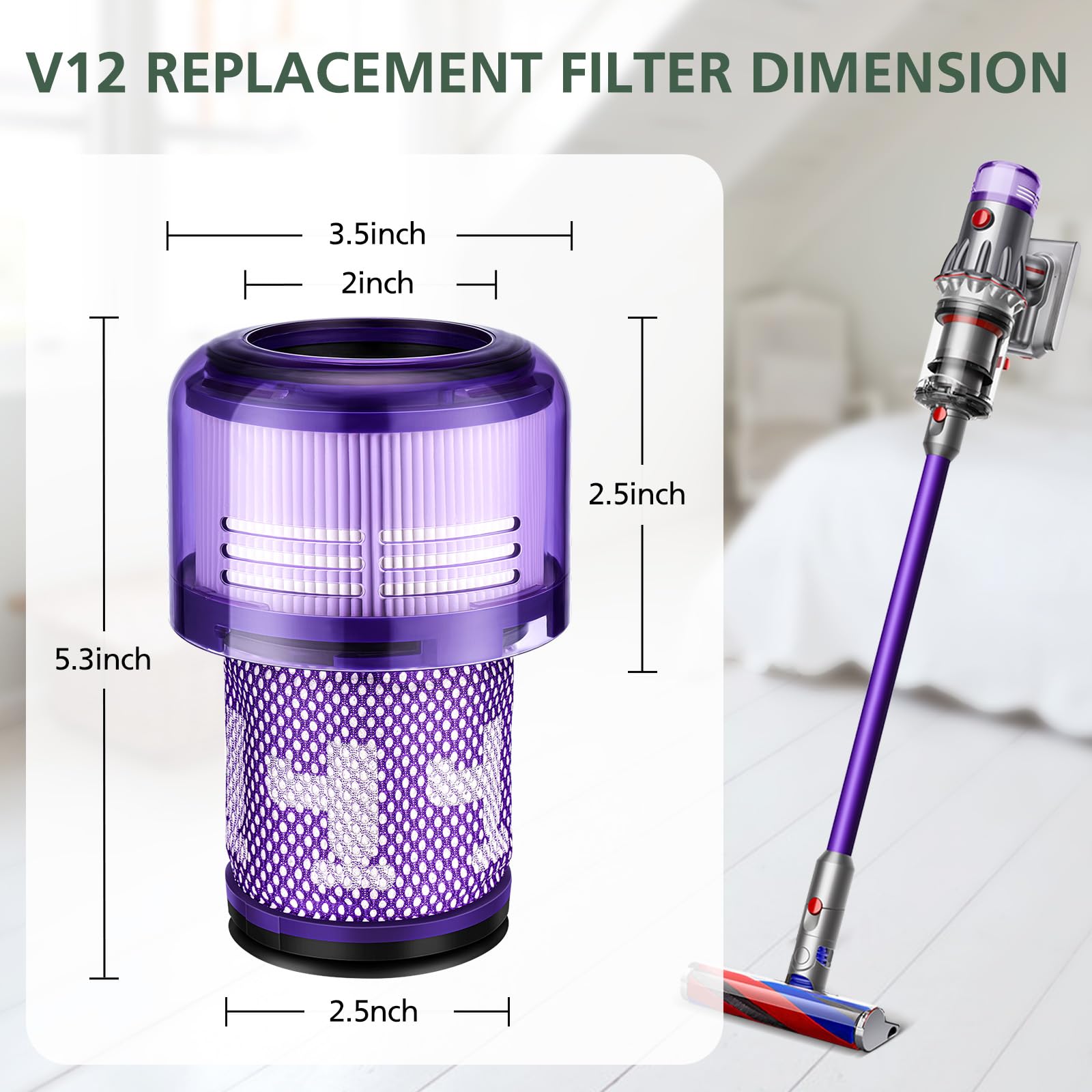 Foto 7 pulgar | Repuestos De Filtro Para Aspiradora Dyson V12 Detect Slim, Paquete De 4 - Venta Internacional.