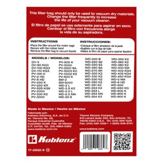Foto 3 | Filtros Koblenz Repuestos Para Aspiradora Multiusos 6 Piezas