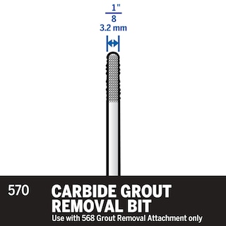 Foto 2 | Broca De Eliminación De Lechada Dremel 570 Carbide 3,2 Mm - Venta Internacional.
