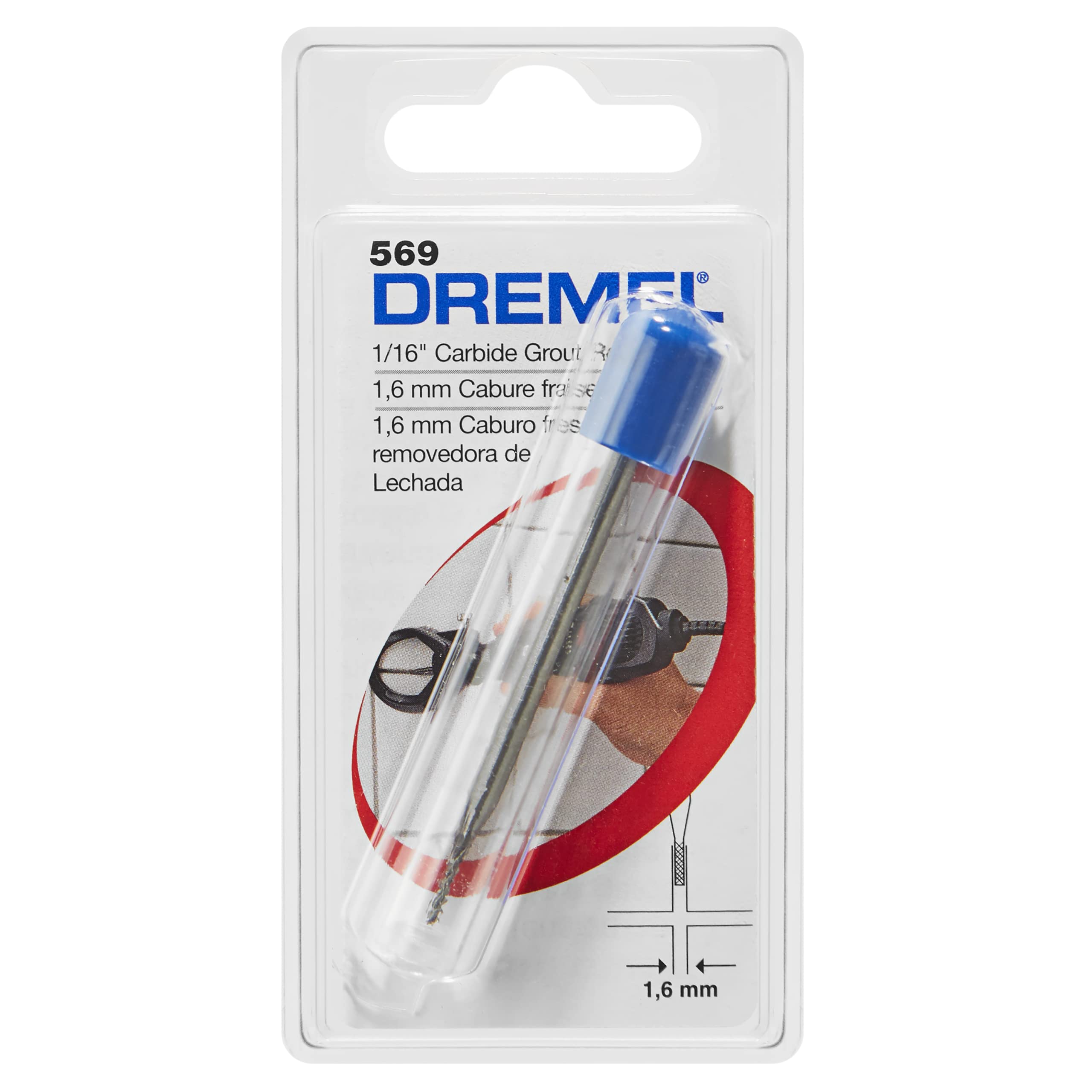 Foto 6 pulgar | Broca Para Eliminar Lechada Dremel 569d, Carburo, 1,6 Mm, Vástago De 3,2 Mm - Venta Internacional.