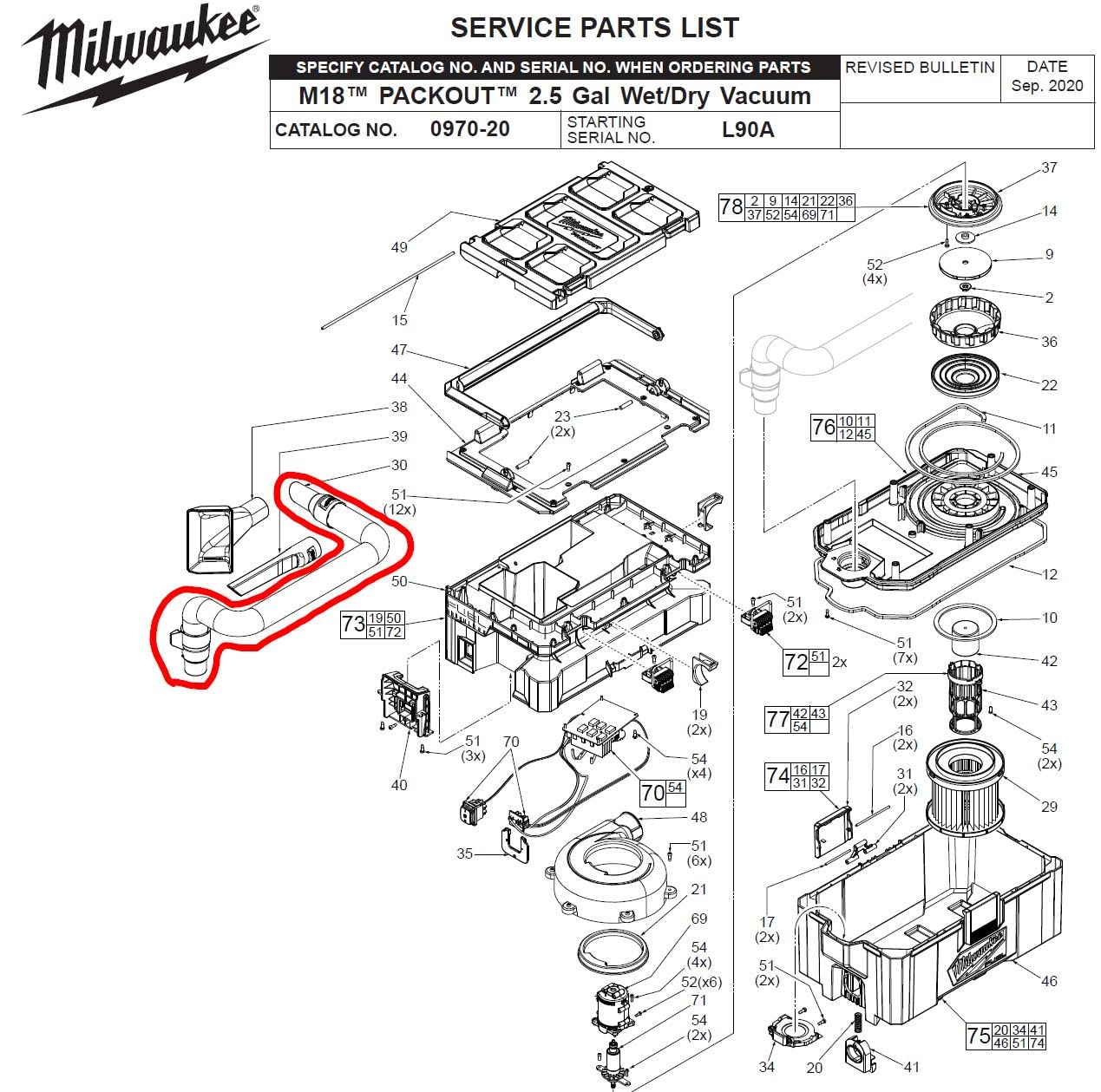 Foto 5 pulgar | Mangueras Milwaukee para Aspiradora M18 Packout 0970-20 - Venta Internacional