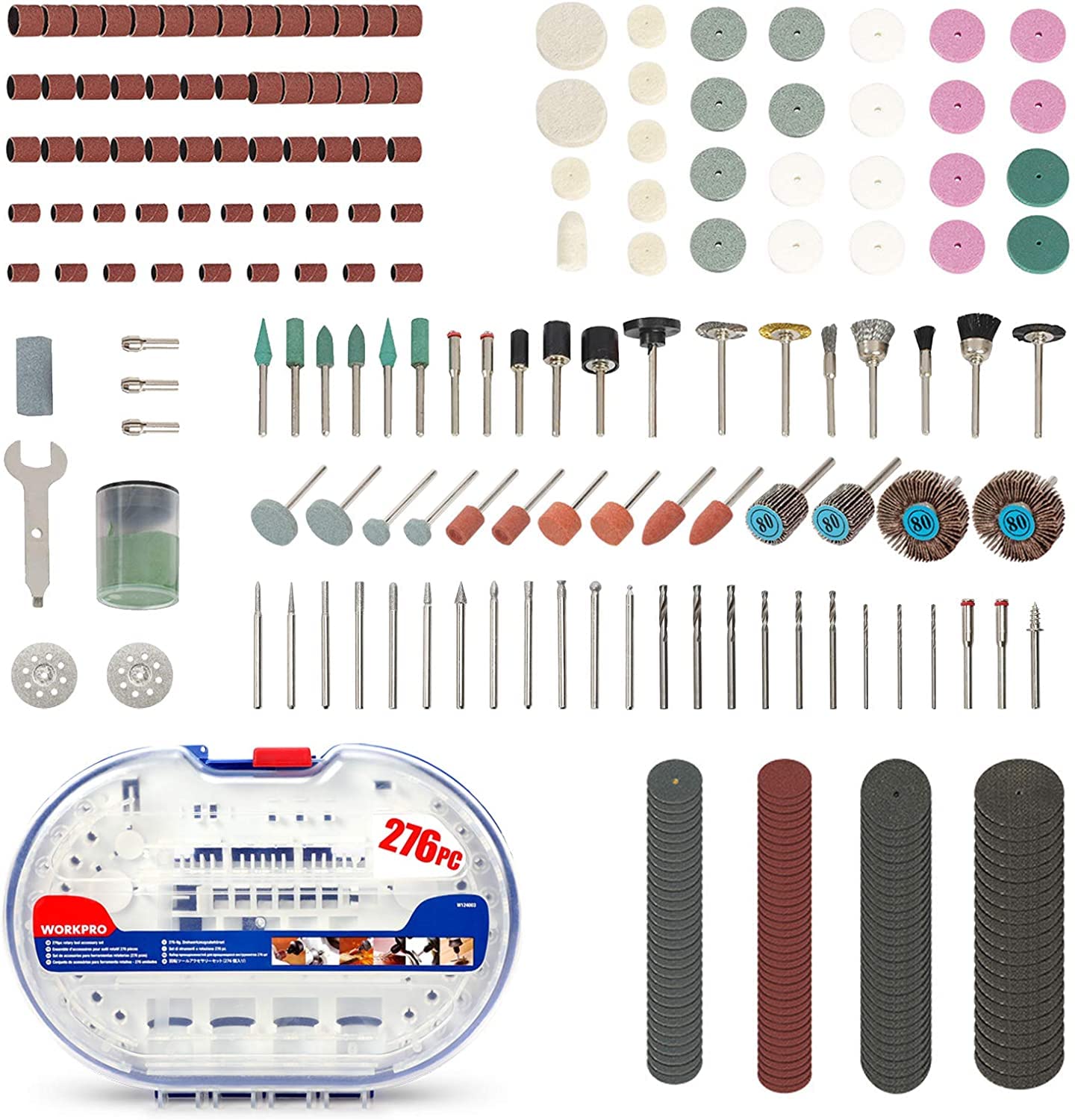 Foto 2 | Kit De Accesorios Para Herramientas Rotativas Workpro, 276 Piezas, Ajuste Universal - Venta Internacional.