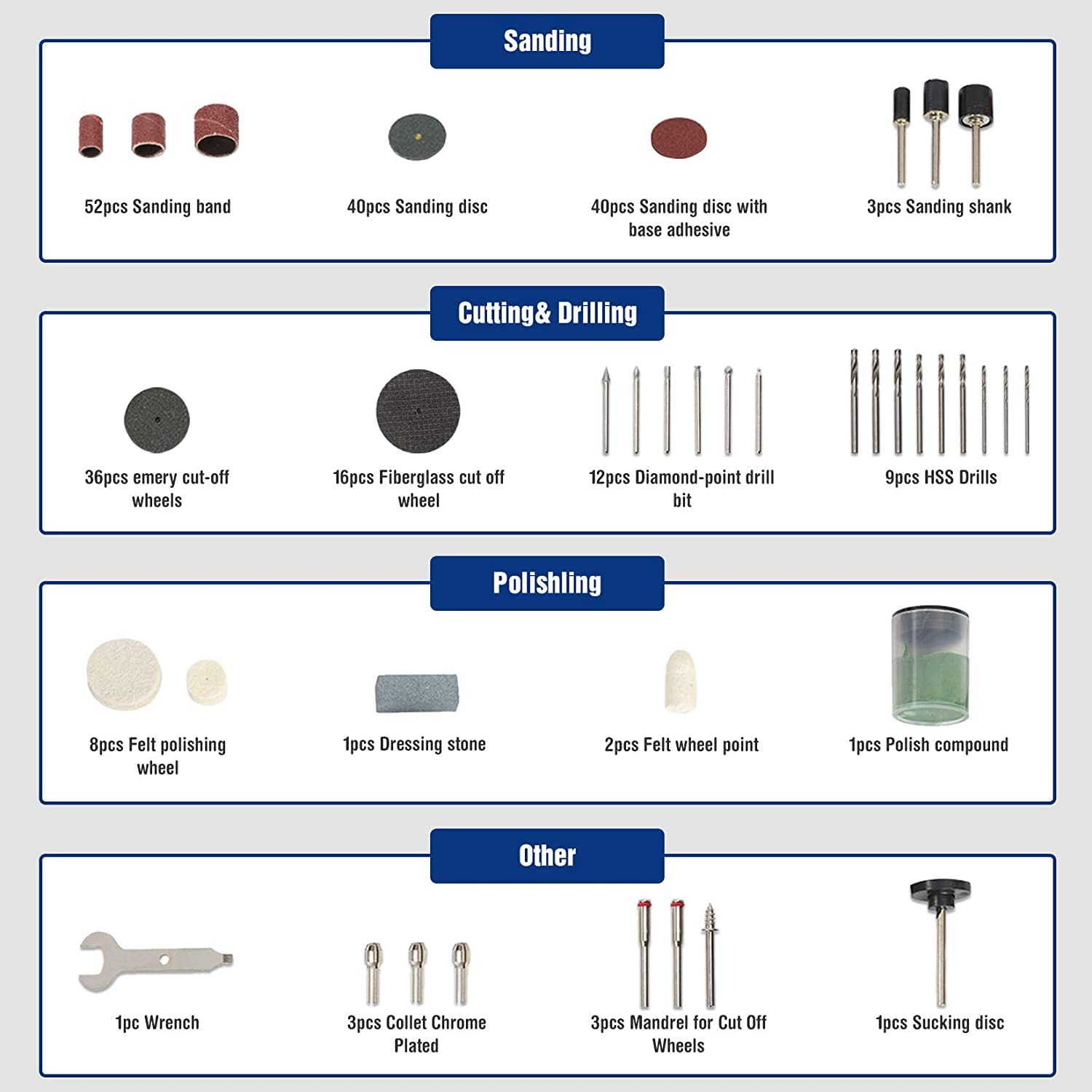 Foto 4 pulgar | Kit De Accesorios Para Herramientas Rotativas Workpro, 276 Piezas, Ajuste Universal - Venta Internacional.