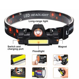 Foto 2 | Linterna Frontal con Luz Led Malubero Usb Recargable