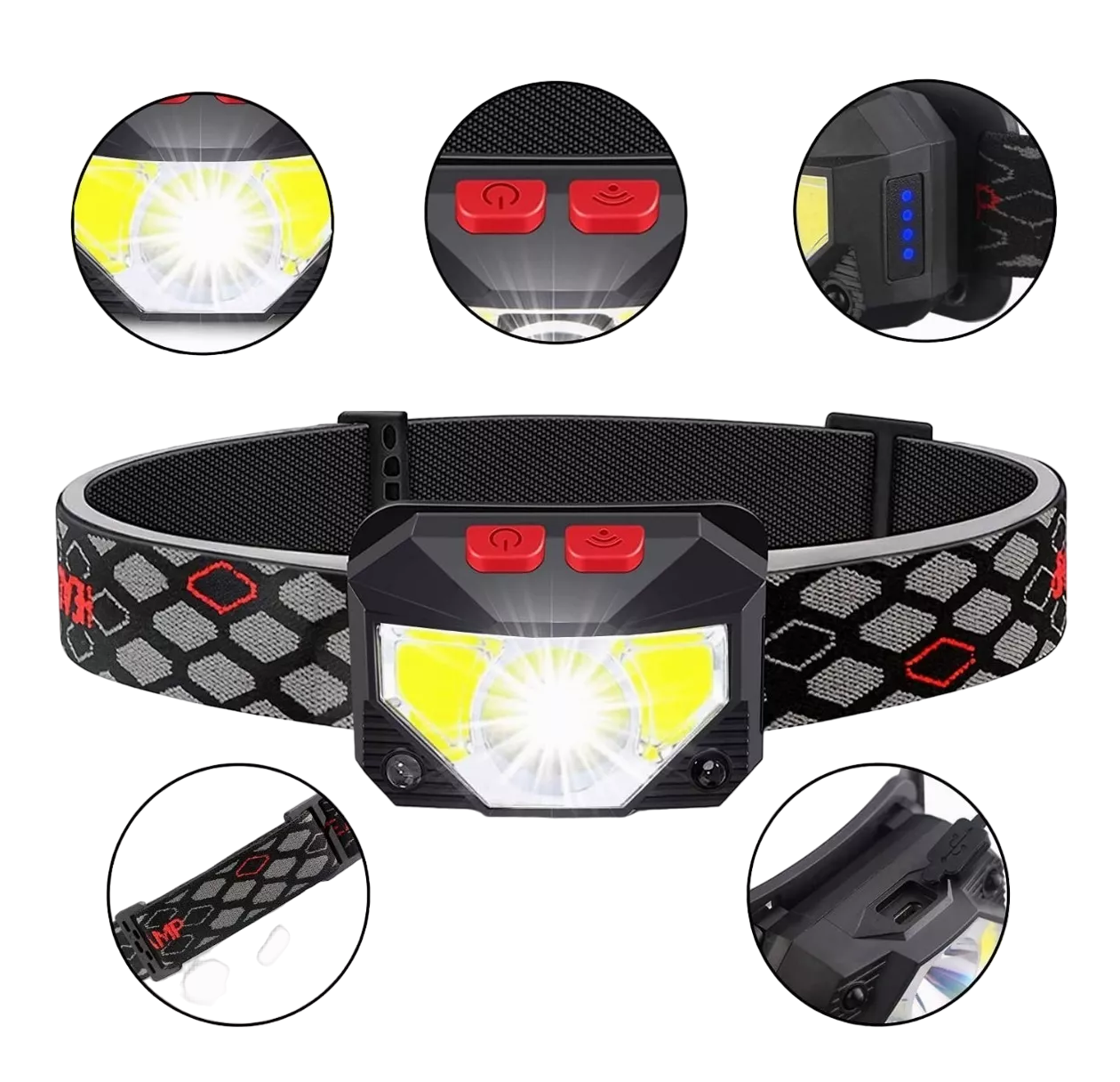 Foto 3 pulgar | Linterna Belug Frontal Led Usb Recargable color Negra Con Gris