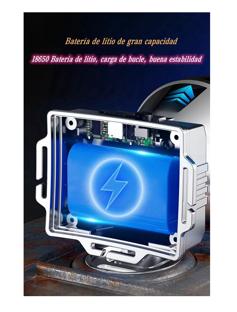 Foto 5 pulgar | Linterna Frontal Recargable Luz de Camping para Exteriores